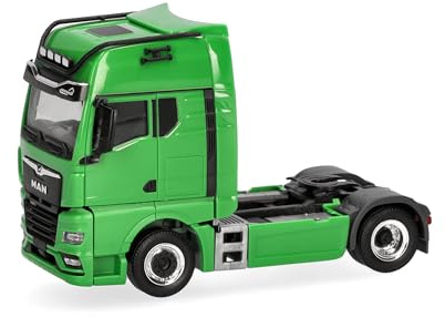 Herpa LKW Modell MAN TGX GX Individual Zugmaschine 2achs, grün, Miniatur im Maßstab 1:87, Sammlerstück, Made in Germany, Kunststoff