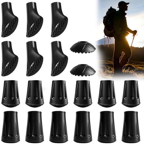20Stück/10 Paar Nordic Walking Stöcke Gummipuffer,Gummipuffer für Wanderstöcke,Nordic Walking Pads,Wanderstöcke Gummipuffers,Ersatz Gummi Puffer für Trekking Asphalt Kies Gebirge mit Durchmesser 11mm