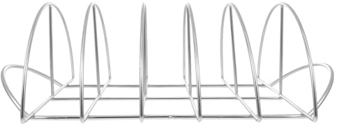 Rippchen Räuchergestell aus Edelstahl, 1 Stück, mit Griffen | Metallkonstruktion, Mehrere Gitter für Aufrechte Rippen, Tragbar für Picknick Barbecue und Slow Cooking