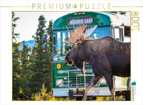CALVENDO Puzzle Elchbulle im Denali National Park | 1000 Teile Lege-Größe 64 x 48 cm Foto-Puzzle für glückliche Stunden