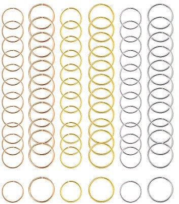 180 Stück Haarringe Zopf Ringe Haarspitzen Haarschleifen Clips, 3 Farben, 2 Größen