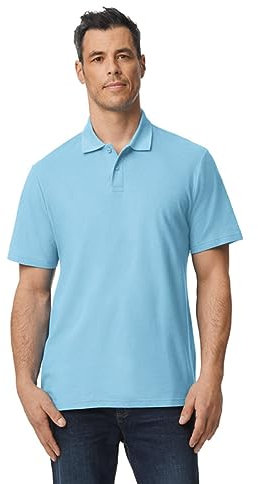 Gildan Softstyle men's short-sleeved double pique polo shirt., light blue, 3XL