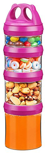 BeneLabel Vorratsdosen Set Vorratsbehälter Lebensmittel Lagerung Stapelbar 31oz Twist Lock Stapeln Nüsse Aufbewahrung & Organisation Süßigkeiten Formel Reise Artikel Spender, BPA Frei, Rot
