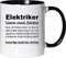 Mister Merchandise Kaffeebecher Tasse Elektriker Definition Geschenk Gag Job Beruf Arbeit Witzig Spruch Teetasse Becher Weiß-Schwarz