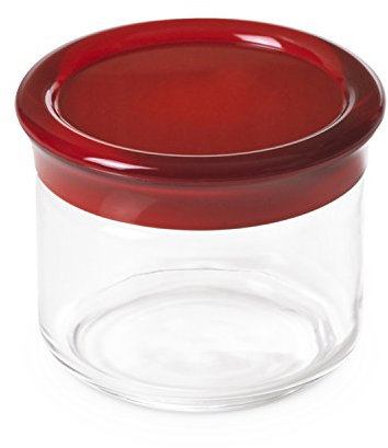 OMADA Design Barattolo Cucina in Plastica da 0,5 lt, Contenitore Freschezza Alimenti, Made in Italy, Lavabile in Lavastoviglie, Linea Trendy, Rosso