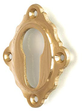 Antikas - Schlüssellochrosette PZ in Messing poliert, Schloss-Rosette für Haustür