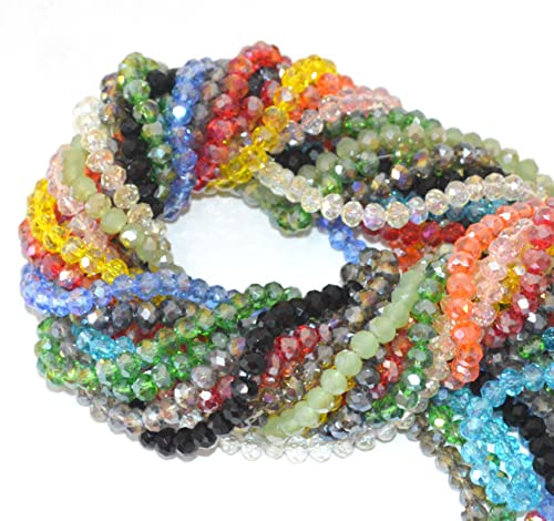 Catotrem 8mm Briollete Rondelle Crystal Glass Beads Faceted Crystal Beads for Jewelry Making Assorted Color(1020pcs)