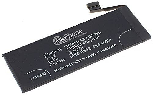 cellePhone Akku Li-Polymer kompatibel mit Apple iPhone 5s (Ersatz für 616-0652)