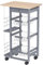HOMCOM Chariot de Service desserte de Cuisine à roulettes Multi-rangements 3 paniers métal tiroir + 2 Range-Bouteilles Bois pin Gris