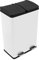 Monster Shop Recycling Pedal Bin Double Compartments Large 60L Rubbish Capacity Heavy-duty Metal Dustbin In White Kitchen Waste Garbage Dual Trash Can Eco