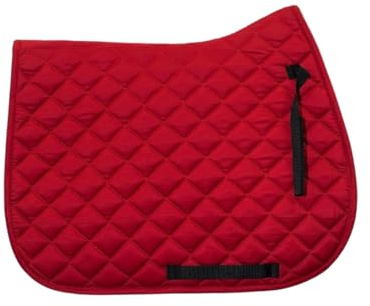ASTILE EQUESTRIAN SADDLE PADS GENERAL PURPOSE SADDLE PADS NUMNAH QUILTED (COB/FULL, RED)