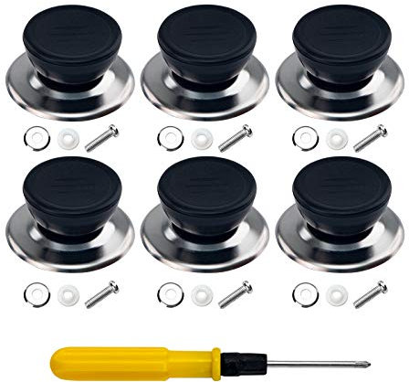 6PCS Pot Lid Knobs, Universal Kitchen Cookware Replacement Pan Lid Holding Handles, Pot Lid Cover Knob Handle, Knobs Casserole Kettle Cover Glass Saucepan Crockpot Handle Replacement Set