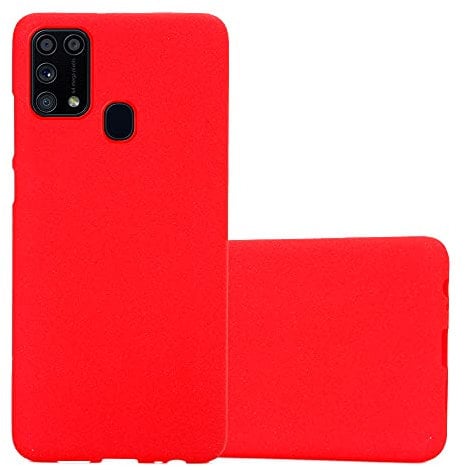 Cadorabo Custodia compatibile con Samsung Galaxy M31 in FROST ROSSO - Morbida Cover Protettiva Sottile di Silicone TPU con Bordo Protezione - Ultra Slim Case Antiurto Gel Back Bumper Guscio
