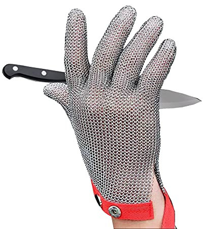 Gant Anti Coupure WXYZ Gants résistants à la Coupe en Treillis métalliques, Gants de sécurité de la sécurité Alimentaire de Niveau 9 de qualité, commun pour Les Mains Gauche et Droite