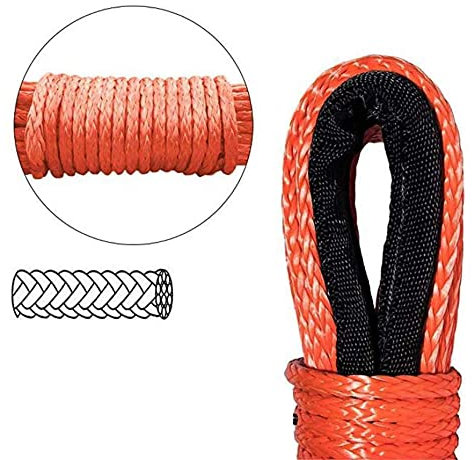 Corda Sintetica Verricello per ATV UTV Off-Road, 15m 7700LBs Verricello Corda Linea Cavo con Guaina, 5000-5700lbs, 2.5T Intensità Manutenzione Autolavaggio Corda Argano Accessori Auto (red)