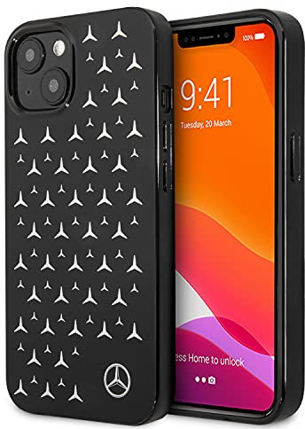 Mercedes-Benz MEHCP13MESPBK Hülle für iPhone 13 6,1 schwarz Silver Stars Pattern