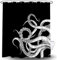 Oktopus-Dekor-Duschvorhang für Badezimmer, lustiges schwarz-weißes Meeresmonster, Kraken, Tier, Gothic-Stoff, Duschvorhang, einzigartige Neuheit, nautisches Gothic-WC-Zubehör mit Haken, 182 x 183 cm