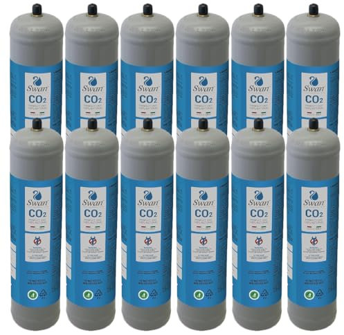 Bouteille CO2 pour gazeur 600 g jetable raccord M11 x 1 pour distributeurs - gazeurs eau pétillante co2, récipient en acier N° 12 bouteilles
