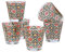 Baroni Home Set 6 verres à Eau avec Décoration Imprimée Colorée, Verres Colorés MADE IN ITALY, Verres Lavables au Lave-Vaisselle, 25 CL, Fantaisie Cefalù