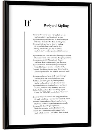 artboxONE Poster mit schwarzem Rahmen 18x13 cm Typografie If by Rudyard Kipling - Bild Rudyard Kipling