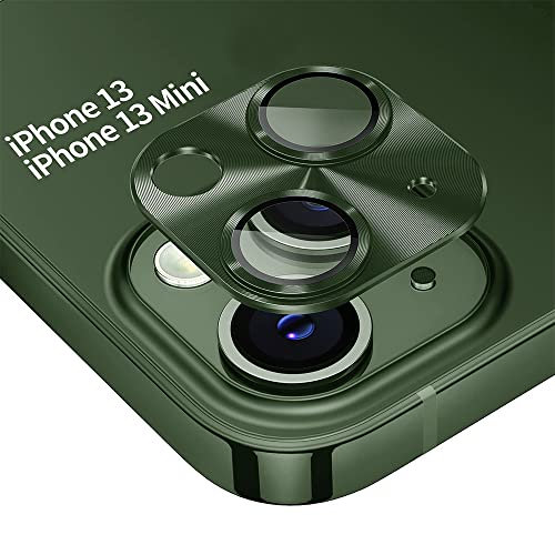 MiRowy Kameraschutz Kompatibel mit iPhone 13/iPhone 13 Mini, Vollständiger Kameraschutz Kamera Linse Schutzfolie Kratzfest Schutzglas Schutzfolie für iPhone 13/iPhone 13 Mini, Grün