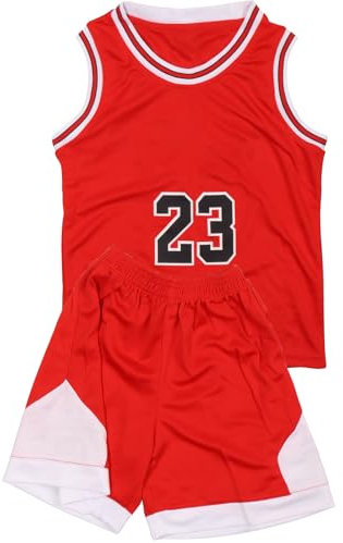 DaceStar Basketball Trikot Kinder,2 Stücke Basketball Kleidung Kinder Jungs,Basket ball Training Jersey Kinders + Basket ball Pants Kinders(XL/160)