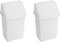 JMS we create smile (𝐒𝐞𝐭 𝐨𝐟 𝟐) Swing Bin Under Kitchen Cabinet Dust Bin Food Grade Plastic Swing Top Waste Rubbish Garden Compost Bin - Made in UK (Ice White, Small (8 Litre))