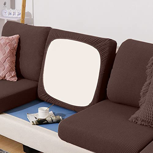 BOLUXIU Sofa-Sitzkissenbezug, Stretch, elastischer Kissenbezug, , mehrere Farben, passend für alle Sofas (einschließlich L-förmiger Ecksofas), Kaffee, 1 Sitzer(50-65cm)
