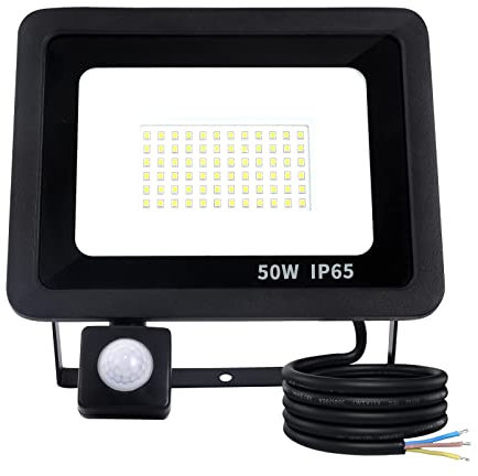 LED Strahler mit Bewegungsmelder Außen,50W ,5000LM Außenstrahler 6500K Kaltweiß Superhell Scheinwerfer,ldeale Aussenleuchte für Garten,Innenhöfe,Garage,Haus,Hotel.