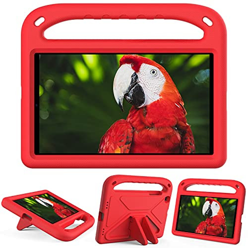 For Samsung Galaxy Tab A 8.0 inch 2019 SM-T290/T295 Tablet Case for Kids Friendly Lightweight Shockproof Cover with Handle Stand Tablet Red