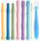 6 Stück Baby Beißröhrchen, 2 Typen Beißring Baby, Zahnungshilfe Baby, Lebensmittelqualit BPA-frei Silikon Baby Beissring mit 1 Stück Reinigungsb rsten und 1 Stück Lebensmittelqualit Silikon Löffel