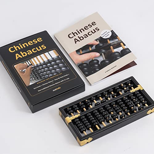 Chinese abacus with book | Wooden abacus | Counting tool | Vintage | Excellent for practicing mental calculation | Math tool | Mathello®