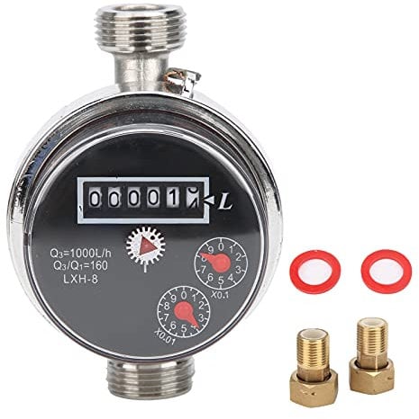 Kaltwasserzähler, antimagnetische Interferenz Wasserdurchflussmesser Wasserzähler LXH 8 ABS + 304 Edelstahl für den Haushaltsgebrauch