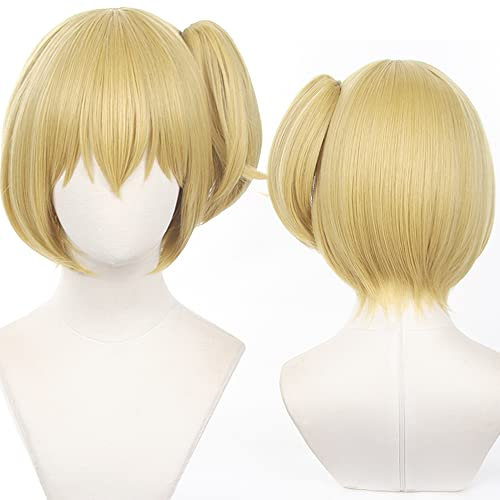 maysuwell Blonde Bob Perücke für Kostüm Perücken Frauen Kurz Glatt Anime Natürlich Weich Party Haar Perücken mit Perückenhaube