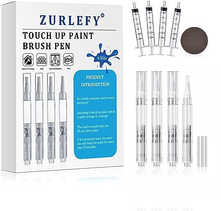 ZURLEFY Brosse de réparation pour peinture murale, kit de brosse de réparation pour cloisons sèches de 5 ml pour meubles en bois, planchers, armoires, canapés, tables, rayures de chaises (5 ml)
