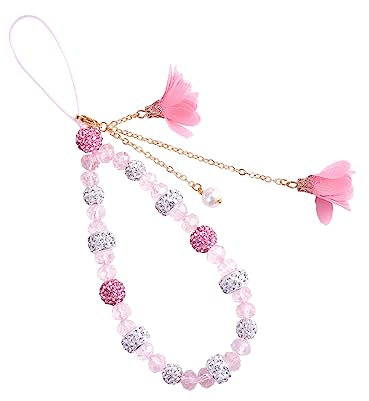 BEEFLYING Correas para teléfono móvil, Abalorios de cordón de Flores de Cristal, Llavero Bonito, Accesorios Colgantes de decoración para Mujeres y niñas