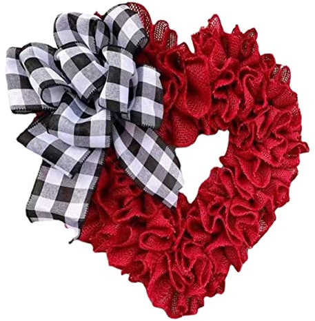 Garneck Geschenkideen Für Damen Zu Weihnachten Herz Girlande Kranz Valentinstagskranz Für Die Tür Valentinstag Türdekorationen Herz Türkranz Hochzeit Fräulein Dekorative Aufhängung Stoff