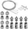 PATIKIL Ceiling Hanging Wire Cable Kit, 4 Set Lights Panel Steel Hanging Chains Adjustable Rope Clamp for Ceiling LED Pendant Light Aquarium Lights