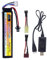 ZYGY 11.1V 35C 1500mAh Prise SM-2P Prise en T Prise Kotamiya Batterie Li & câble de Charge USB pour Airsoft Modèle Gun Rifle Télécommande Voiture Drone Batterie
