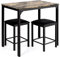 COSTWAY Mesa y Sillas de Comedor, Conjunto Mesa y Sillas Cocina, Mesa Rectangular 90 x 60 x 82 cm, 2 Sillas de Cuero Sintético 35 x 35 x 50 cm, Mesa Cocina con sillas Espacios Pequeños (café)