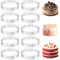 Happysnow Lot de 10 anneaux à tartes ronds avec trous en acier inoxydable pour fruits, tartes, quiches, gâteaux, mousses, 10 cm
