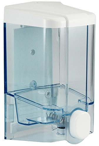 SANISMART Seifenspender Zahra Blau transparent | Nachfüllbar | 1000 ml Fassungsvermögen | Für Flüssigseifen & Shampoo | ABS-Kunststoff | Wandmontage