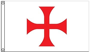 Stormflag TEMPLERORDEN Bandera de 90 x 150 cm, Cruz Templaria, Orden Templaria, poliéster 90 g, con ojales cosidos con doble aguja.