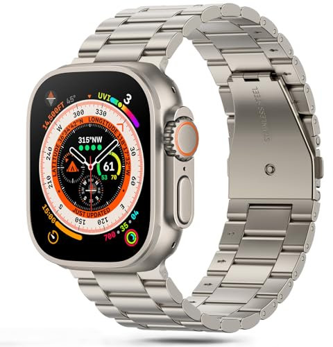 Jiamus Armband Kompatibel mit Apple watch armband 44mm/45mm/46mm/49mm/42mm(Series 3 2 1), Metall Edelstahl Ersatzarmband für Ultra/Ultra2,iWatch SE Utral series 10 9 8 7 6 5 4 3 2 1