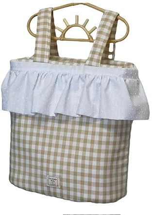 Bolso bombonera bebe cuadros vichi camel