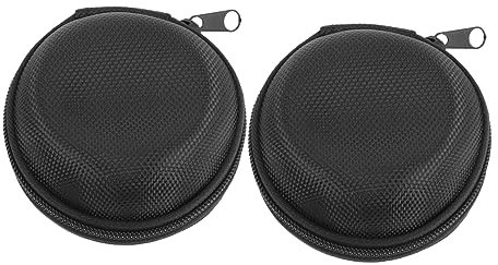 PACKOVE 2St Uhrenbox Uhren-Reisetasche für Männer schwarzer Ring uhrentasche uhr set Uhrengehäuse für Herren Herrenuhren rundes Uhrenetui mit Reißverschluss Schmuck Koffer