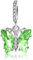 Rimgoris Breloques en argent 925 pour bracelets et colliers de femmes Cadeaux pour la Saint Patrick Papillon Gemmes vertes Dangle Charms