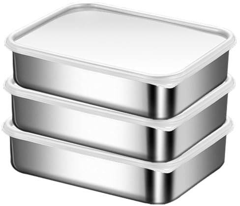Fowecry Stainless Steel Containers Leak Proof PE Lid Container Dishwasher Safe for Food Storage