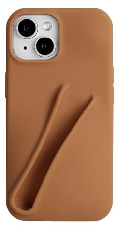 TRADAY Funny Cute Lipstick Phone Case for iPhone 15 - Women's Protective Silicone Shockproof Slim Case - Stylish Compatible with iPhone 15 (Chocolate)