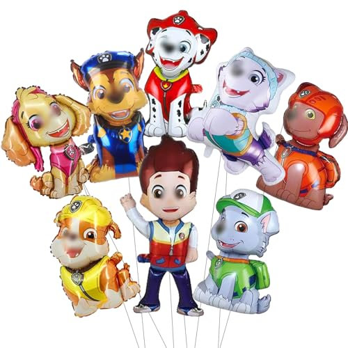 Hund Geburtstagsdeko Jungen Mädchen Luftballons- Paw Kindergeburtstag Deko Folienballon Happy Birthday Patrol Geburtstag Balloon Partyzubehör für Kinder Paw Theme Party Hintergrunden Supplies Deko